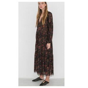Ulla Johnson Ellette Dress Black Red Floral
